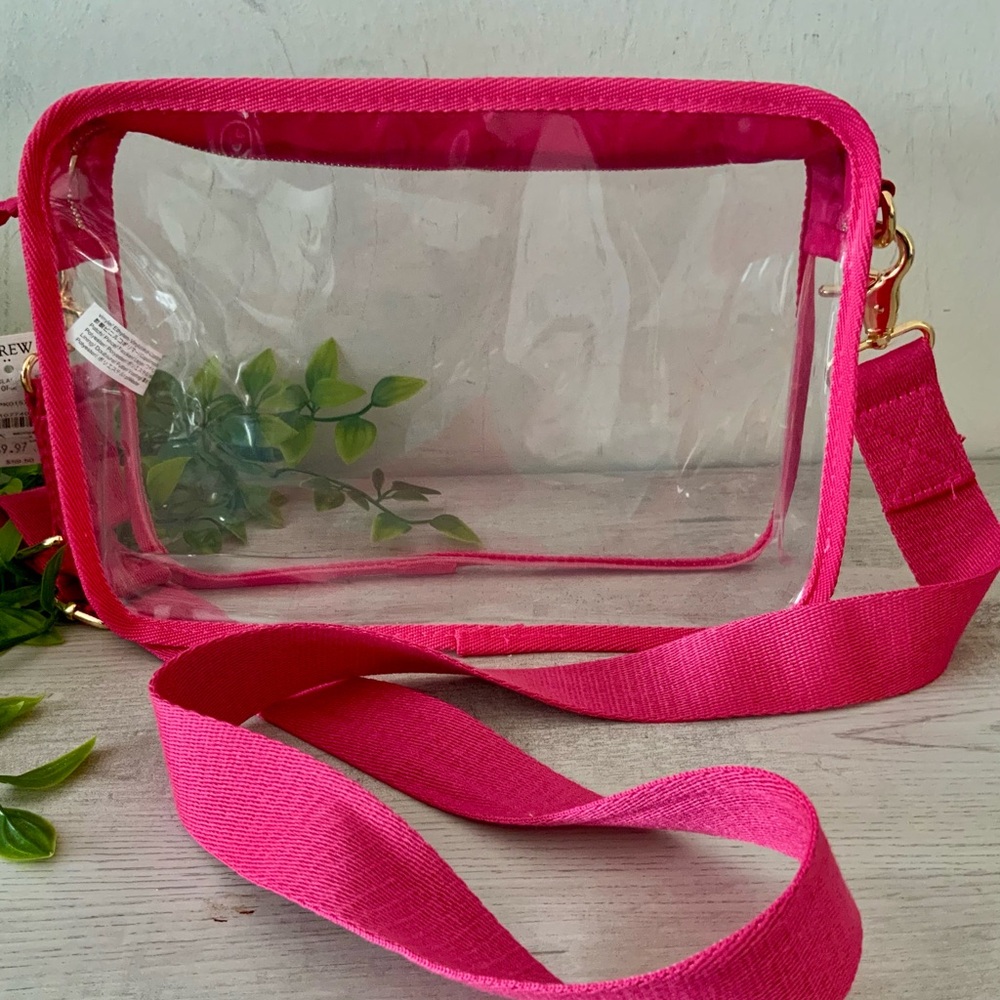 NWT J.CREW CLEAR CROSSBODY BAG W/SNAPDRAGON TRIM & STRAP - Picture 2 of 7